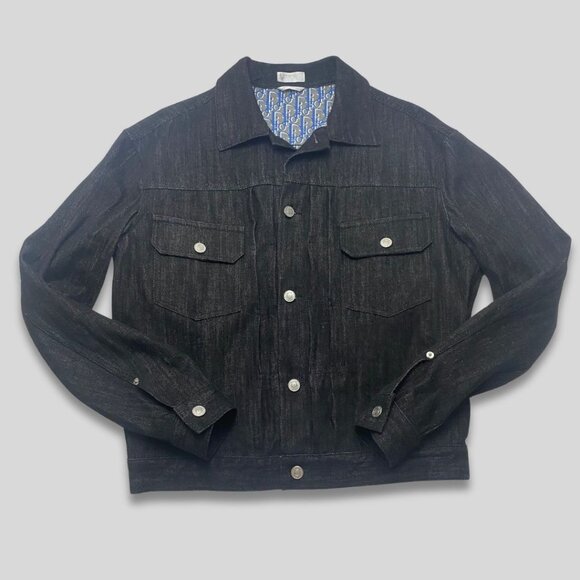 DIOR Black Denim Oblique Jacquard Denim Jacket